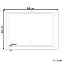 Lustro łazienkowe LED EYRE 80 cm 60 cm Srebrny Lumarko!