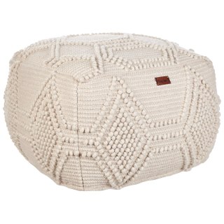 Puf wełniany 60 x 60 x 40 cm beżowy CHOIM