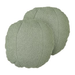 Zestaw 2 poduszek dekoracyjnych RUTABAGA Boucle 30 x 30 cm Zielony Jednolity Lumarko!