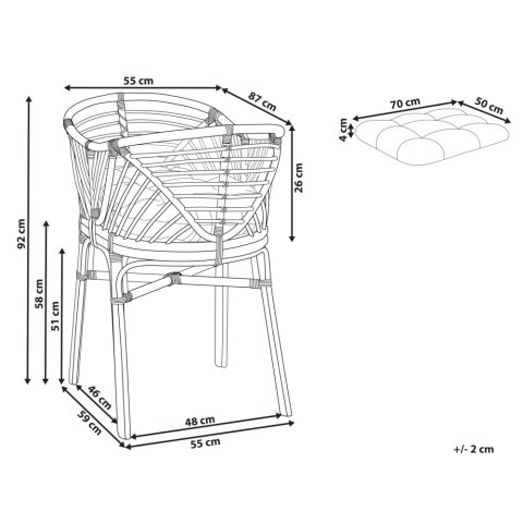 Łóżeczko dziecięce Rattan GRUISSAN 50 x 70 cm Naturalny