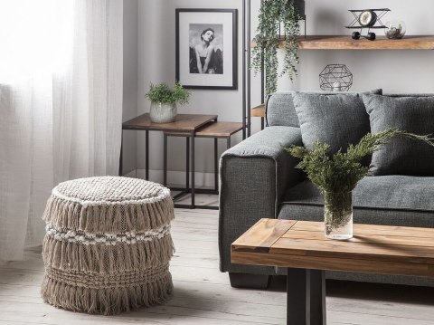 Puf ⌀ 44 cm beżowy NOIDA