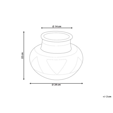 Wazon dekoracyjny ASAHAN Rattan 22 cm Naturalny