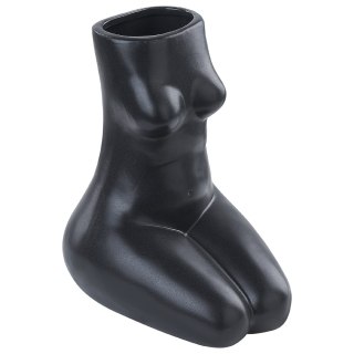 Wazon na kwiaty PYRGOS Ceramika 22 cm Czarny