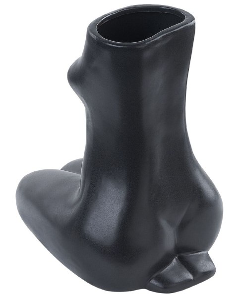 Wazon na kwiaty PYRGOS Ceramika 22 cm Czarny