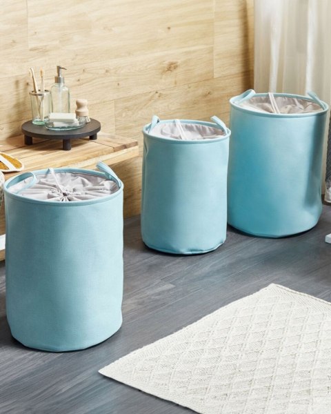 Zestaw 3 koszy tekstylnych niebieski ARCHA