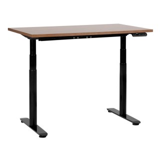 Biurko regulowane elektrycznie 120 x 72 cm ciemne drewno z czarnym DESTINAS