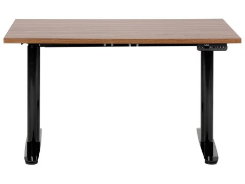 Biurko regulowane elektrycznie 120 x 72 cm ciemne drewno z czarnym DESTINAS