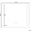Lustro łazienkowe LED LIRAC 70 cm 60 cm Srebrny Lumarko!