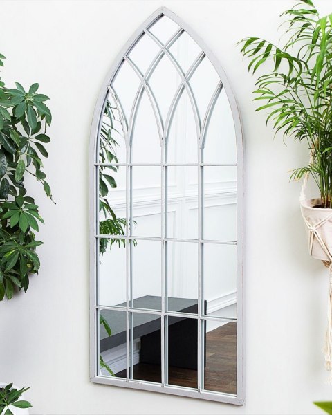 Lustro ścienne CASSEL 50 cm 115 cm Metal Jasnoszary