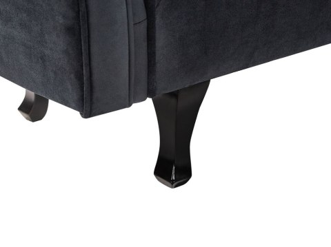 Szezlong welurowy prawostronny czarny LATTES II