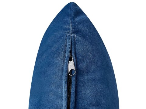 Szezlong welurowy prawostronny niebieski CHAUMONT