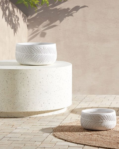 Doniczka FTERO Ceramika 35 cm Złamana biel