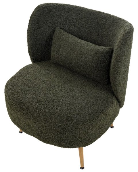 Fotel OTSBY II Z poduszką Boucle Ciemnozielony