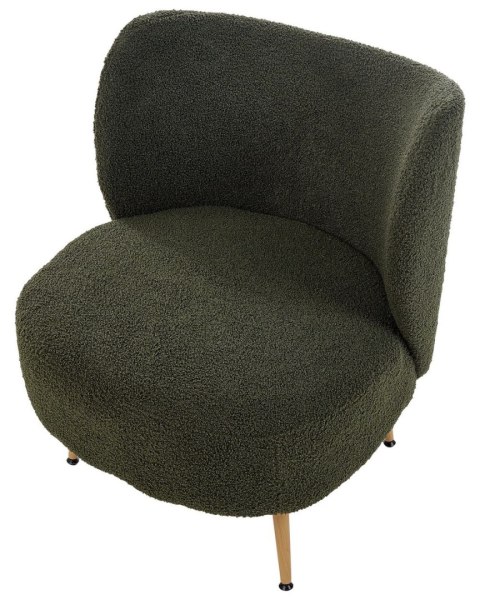 Fotel OTSBY II Z poduszką Boucle Ciemnozielony