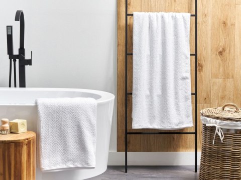 Komplet 2 ręczników MITIARO Bawełna frotte Biały