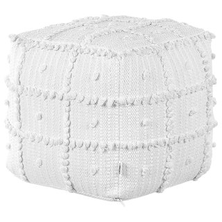Puf bawełniany 40 x 40 x 40 cm biały HARNAI