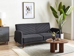 Sofa rozkładana len syntetyczny czarna SENJA Lumarko!