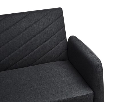Sofa rozkładana len syntetyczny czarna SENJA