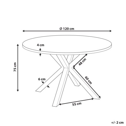 Stół ogrodowy okrągły ⌀ 120 cm biały MALETTO
