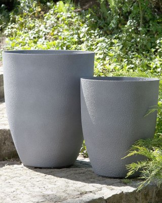 Zestaw 2 doniczek CROTON Kamień 43 cm Szary