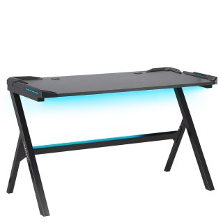 Biurko gamingowe RGB LED 120 x 60 cm czarne DANVERS