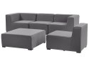 Sofa ogrodowa z otomaną dla 4 osób AREZZO Modułowy Szary Lumarko!