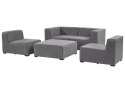 Sofa ogrodowa z otomaną dla 4 osób AREZZO Modułowy Szary Lumarko!