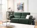 Sofa z elektryczną funkcją relaksu z ładowarką zielona ULVEN Lumarko!