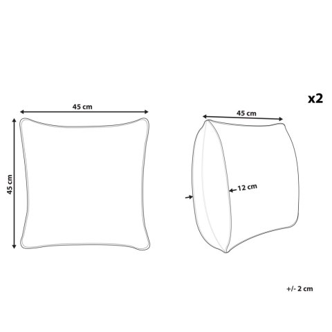 Zestaw 2 poduszek dekoracyjnych ORADEA Welur 45 x 45 cm Szary Wzór zwierzęcy