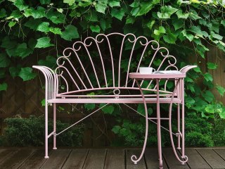 Ławka ogrodowa CAVINIA 125 cm Metal Różowy