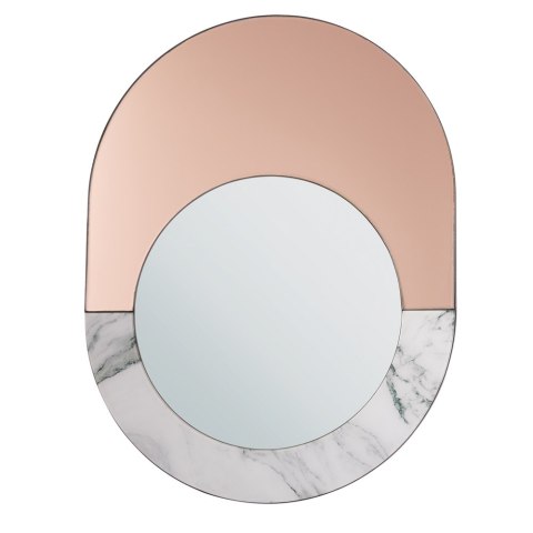 Lustro ścienne RETY 50 cm 65 cm Kamień Różowe złoto
