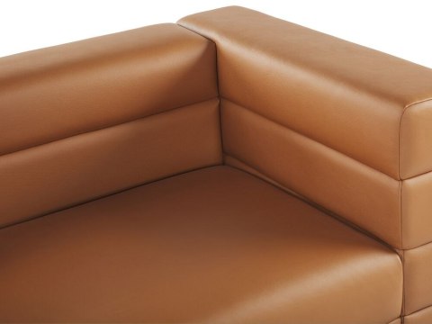Sofa 3-osobowa ekoskóra brązowa GRANNA