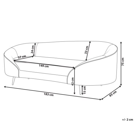 Sofa welurowa beżowa SAVAR