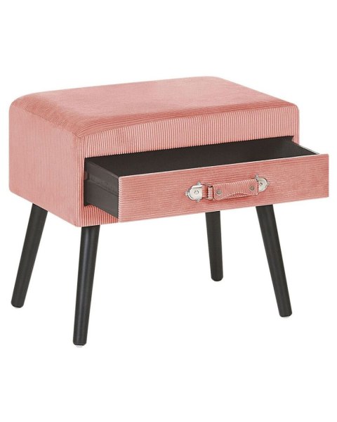 Szafka nocna EUROSTAR Sztruks Różowy