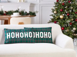 Zestaw 2 poduszek dekoracyjnych JOYCANDY 30 x 50 cm Zielony Wzór świąteczny Lumarko!