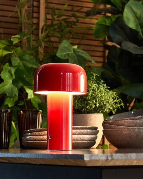 Bezprzewodowa lampa stołowa LED BESOS Ze ściemniaczem Metal Czerwony