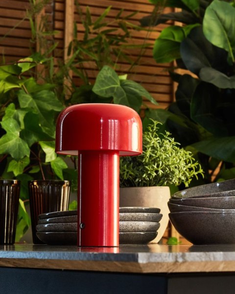 Bezprzewodowa lampa stołowa LED BESOS Ze ściemniaczem Metal Czerwony