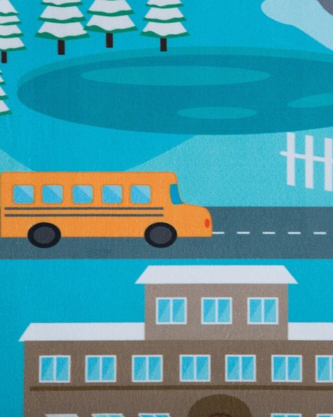 Dywan dziecięcy nadruk z miastem 80 x 150 cm KIGI