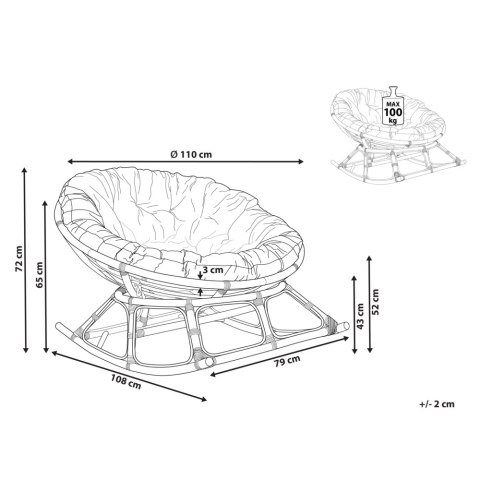 Fotel bujany ORVIETO Rattan Naturalny