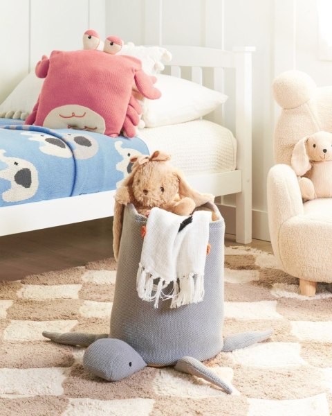 Kosz żółw bawełniany szary TANDA