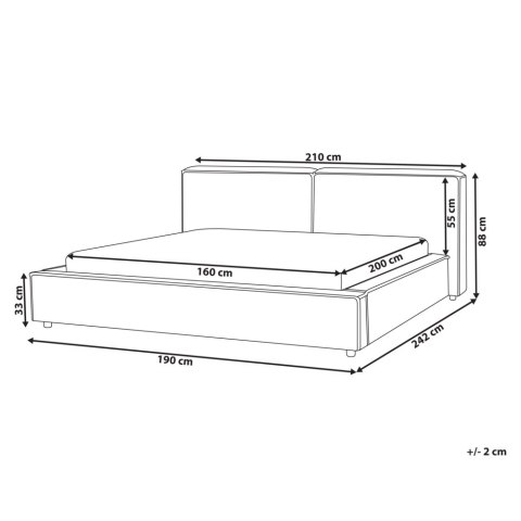 Łóżko Boucle LINARDS 160 x 200 cm Biały