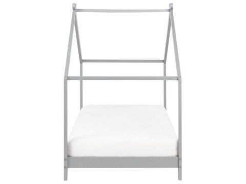 Łóżko dziecięce domek drewniane 90 x 200 cm szare ORLU