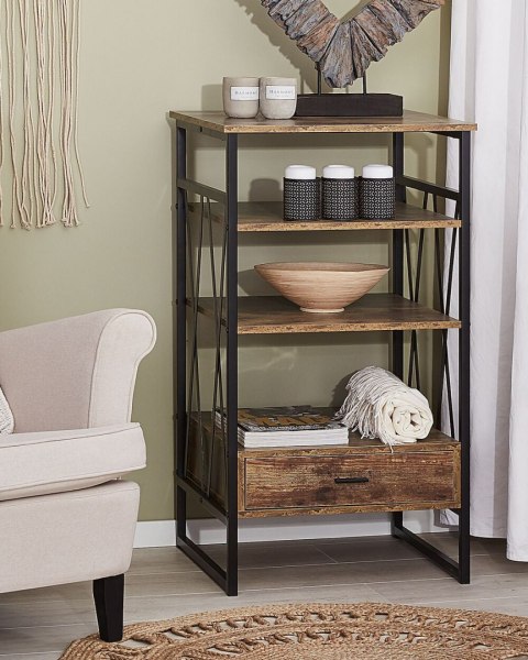 Regał 3 półki KEENE 101 cm Ciemnobrązowy