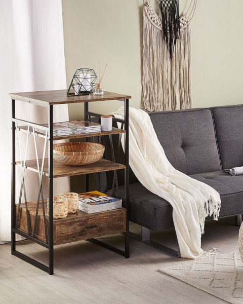 Regał 3 półki KEENE 101 cm Ciemnobrązowy