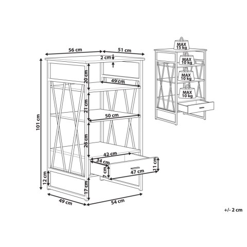 Regał 3 półki KEENE 101 cm Ciemnobrązowy
