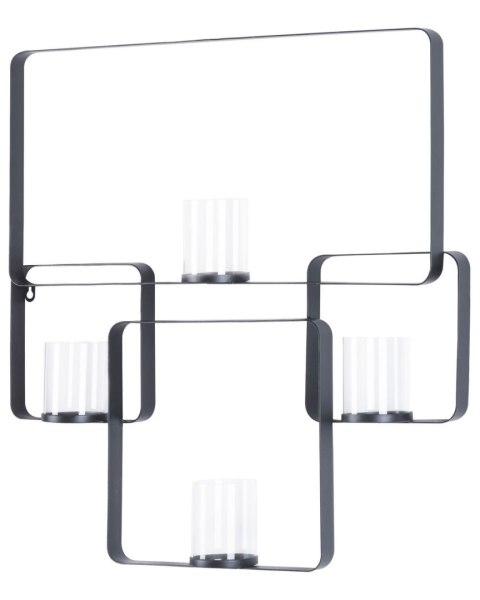 Świecznik wiszący PALAWAN Metal 65 cm Czarny