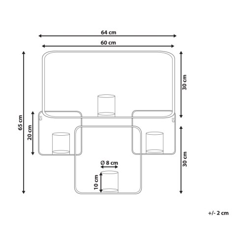 Świecznik wiszący PALAWAN Metal 65 cm Czarny
