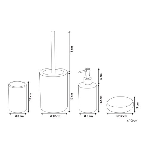 Zestaw akcesoriów łazienkowych 4 elementy ARAUCO Ceramika Biały