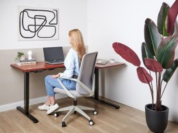 Biurko narożne prawe regulowane elektrycznie 160 x 59 cm ciemne drewno z czarnym DESTINES Lumarko!
