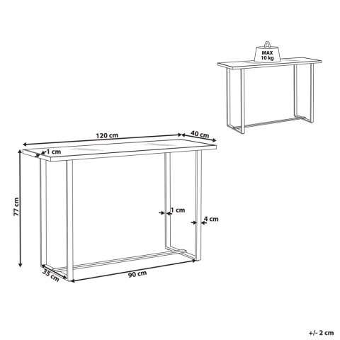 Konsola PLANO Szkło hartowane Biały marmur
